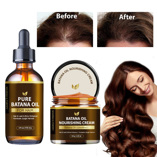 Batana Oil Hair Mask & Cream Set - Ultimate Complete Hair Growth System