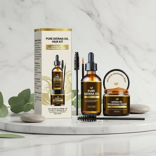 Batana Oil Hair Mask & Cream Set - Ultimate Complete Hair Growth System