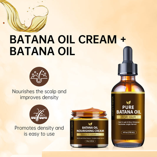 Batana Oil Hair Mask & Cream Set - Ultimate Complete Hair Growth System